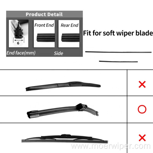 Natural Wiper Blades Rubber Refill Fit Frameless